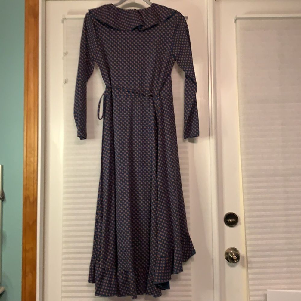 Matilda Jane Teal Ruffle‎ Wrap Fall Dress Small - Picture 2 of 9